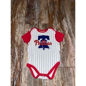MLB Philadelphia Phillies White & Red Baby Bodysuit Size 3-6 Months